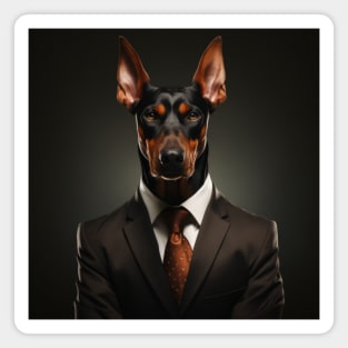 Doberman Pinscher Dog in Suit Magnet